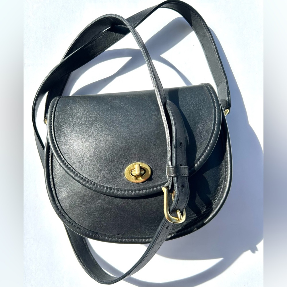 Vintage Coach Watson bag, navy with brass, #9981